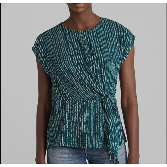 Stitch Fix Blouse Kayleigh Haylee Wrap Blouse Teal Size large NWT - Picture 9 of 10